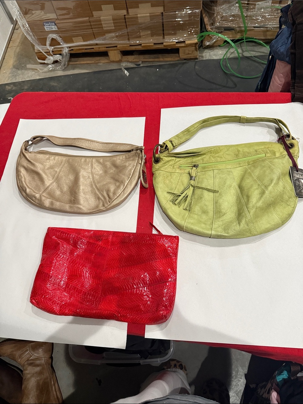 Gold, Lime and Red Women’s Shoulder & Clutch Bag Set